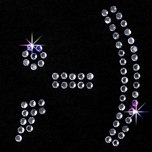 Strass Bügelmotiv "Emoticon - Augenzwinkern"