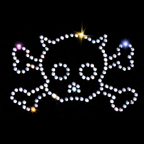 Strass Bügelmotiv "Totenköpfchen kleiner Teufel"