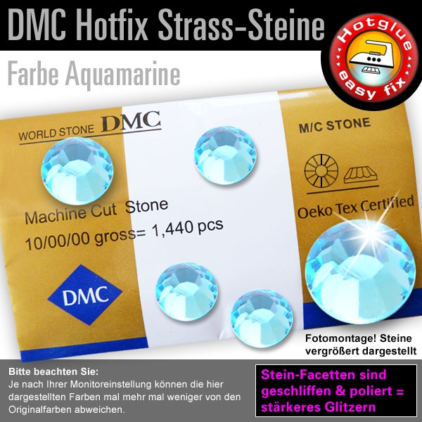 DMC Hotfix Strass-Steine SS20, Aquamarine