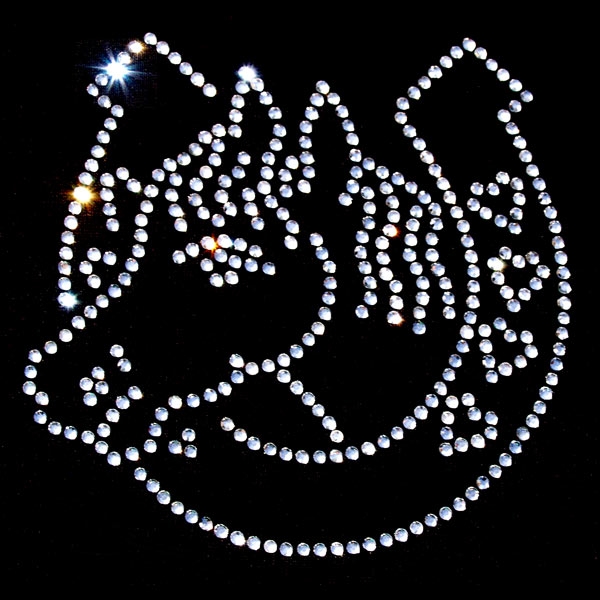 Strass Bügelmotiv "Pferdekopf mit Hufeisen"