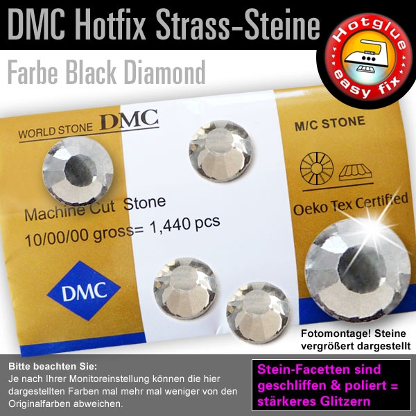 DMC Hotfix Strass-Steine SS20, Black Diamond