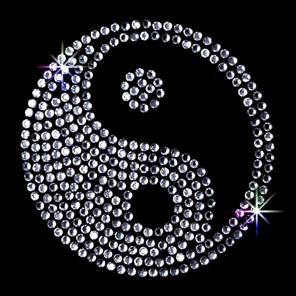 Strass Bügelmotiv "Yin Yang"