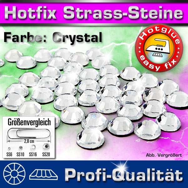 ShineStone 2cut Hotfix Strass-Steine SS8 Kristall - Profi-Qualität