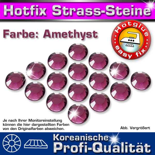 ShineStone 2cut Hotfix Strass-Steine SS16 Amethyst - Profi-Qualität