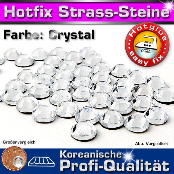 ShineStone 2cut Hotfix Strass-Steine SS34 Kristall - Profi-Qualität