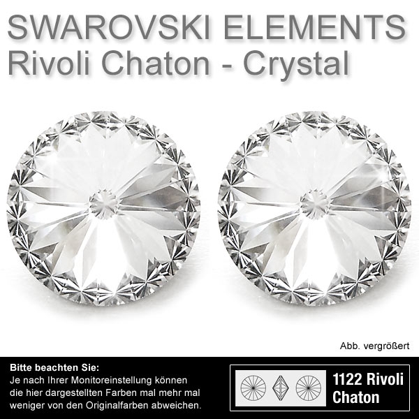 Swarovski® Kristalle Rivoli Chaton 1122, 14 mm Crystal
