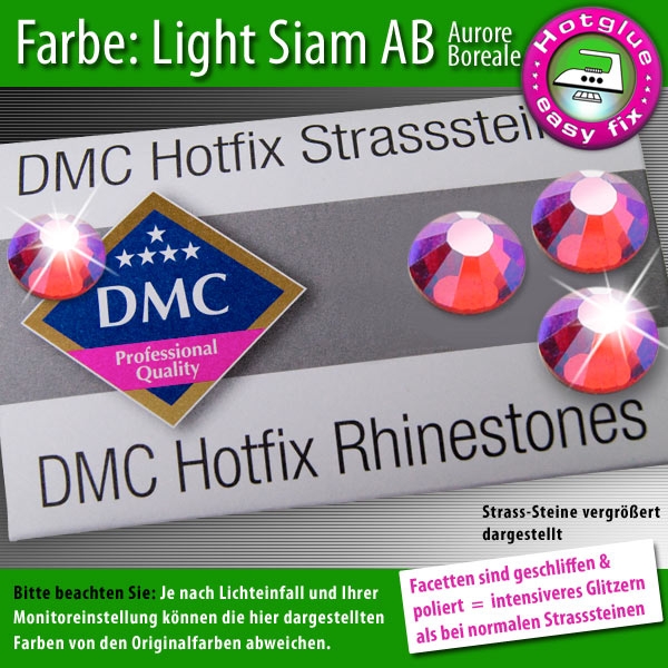 DMC Hotfix Strass-Steine SS16 Farbe Light Siam AB