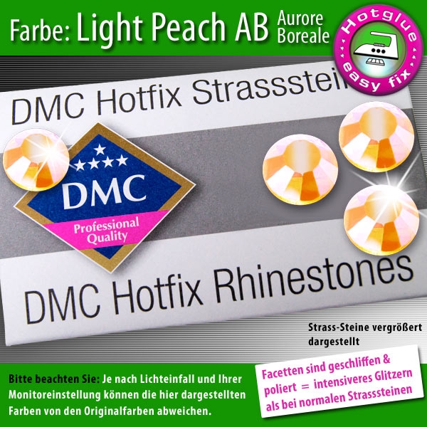 DMC Hotfix Strass-Steine SS10 Farbe Light Peach AB