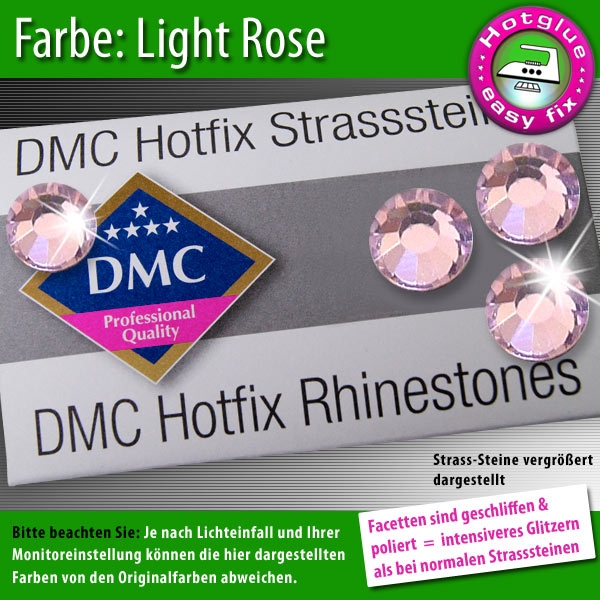 DMC Hotfix Strass-Steine SS16 Farbe Light Rose (Helles Rosa)
