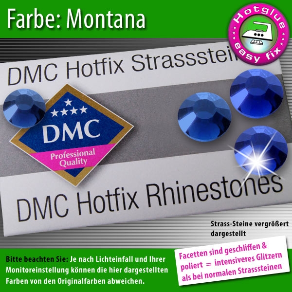 DMC Hotfix Strass-Steine SS10 Farbe Nachblau (Montana)