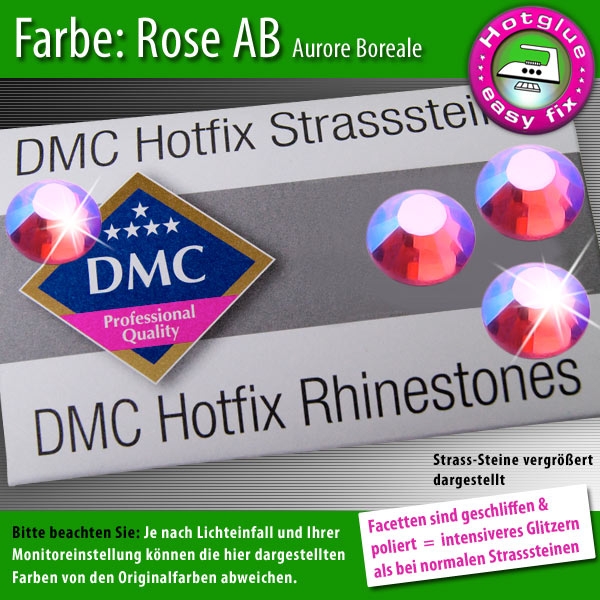 DMC Hotfix Strass-Steine SS16 Farbe Rose AB
