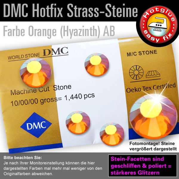 DMC Hotfix Strass-Steine SS20, Orange AB