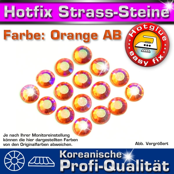 ShineStone 2-cut Hotfix Strass-Steine SS10 OrANGE ab