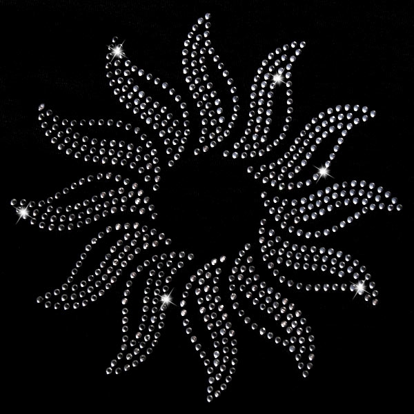 Strass Bügelmotiv "Sonne SS10" aus ShineStone® DeLuxe DMC Hotfix Strasssteinen
