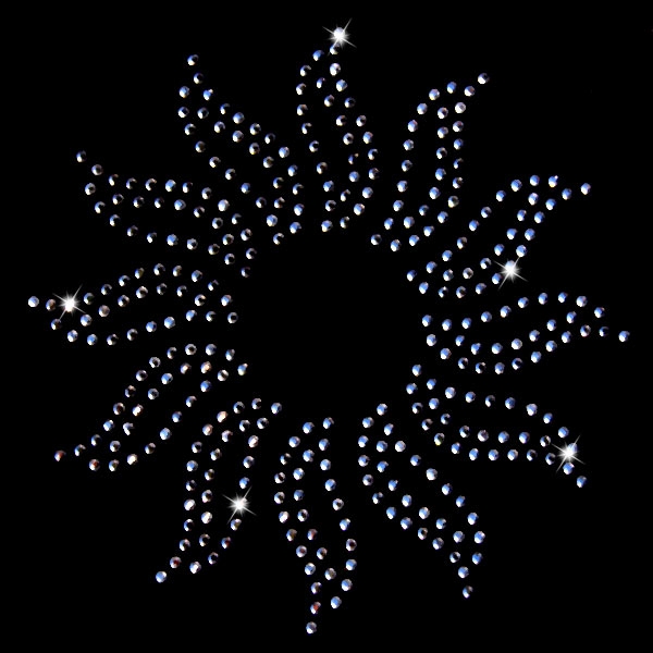 Strass Bügelmotiv "Sonne SS8" aus ShineStone® DeLuxe DMC Hotfix Strasssteinen