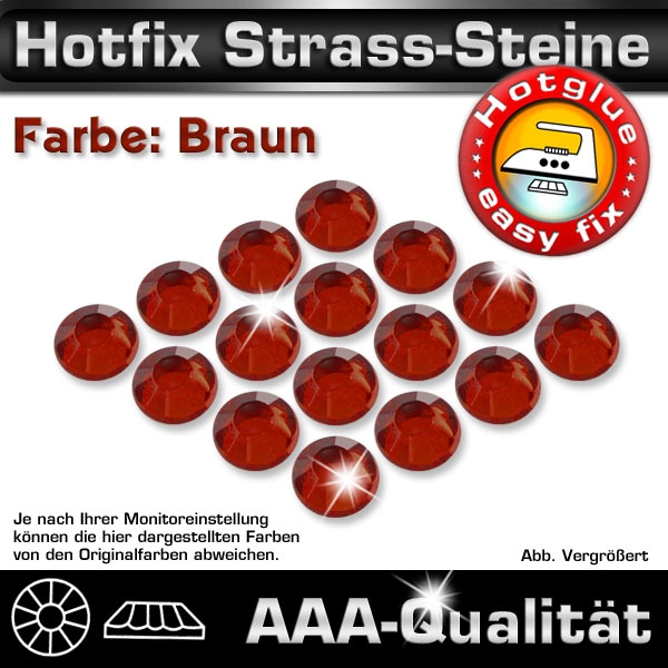 Hotfix Strass-Steine SS10 Braun zum Aufbügeln