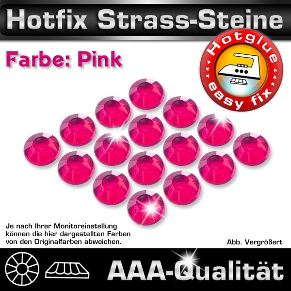 Hotfix Strass-Steine SS20 Pink zum Aufbügeln