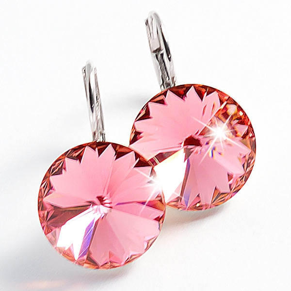 Ohrhänger gefertigt mit SWAROVSKI Rivoli Kristallen 14mm Rose Peach