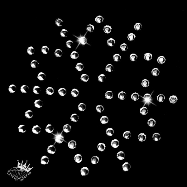 Strass-Bügelbild Schneeflocke 52mm