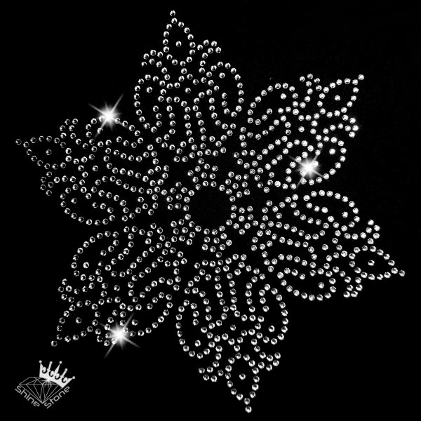 Strass-Bügelbild Schneeflocke 183mm