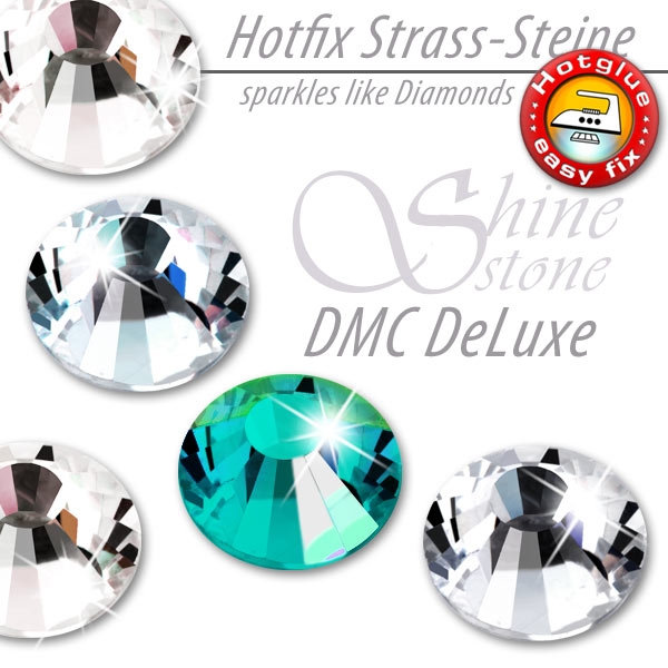 ShineStone DeLuxe Hotfix Strass-Steine SS16 Blue Zircon AB zum Aufbügeln