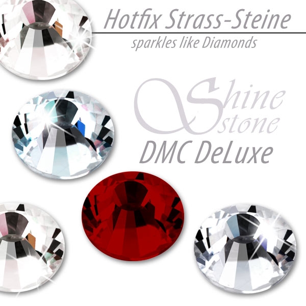 ShineStone DeLuxe Hotfix Strass-Steine SS34 Dunkelrot Dark Siam zum Aufbügeln
