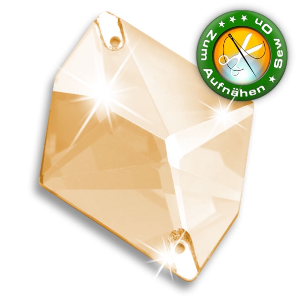 ShineStone DeLuxe - 20mm Hexagon Golden Shadow Strasssteine zum Aufnähen
