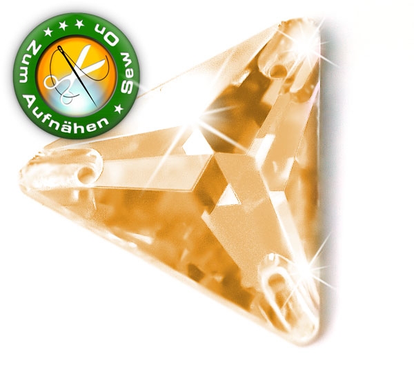 ShineStone DeLuxe - 16mm Dreieck Golden Shadow Strasssteine zum Aufnähen