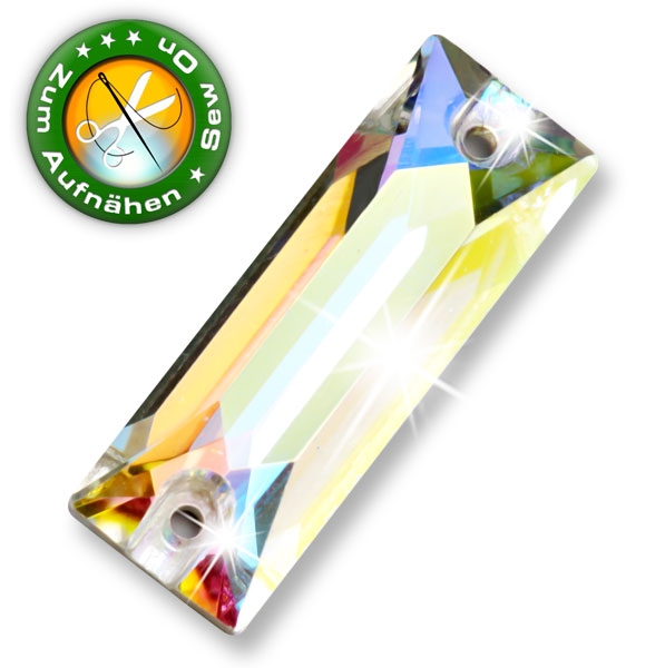 ShineStone DeLuxe - 17mm Rechteck lang Crystal AB Strasssteine zum Aufnähen