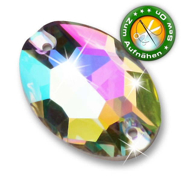 ShineStone DeLuxe - 24mm Oval Crystal AB Strasssteine zum Aufnähen