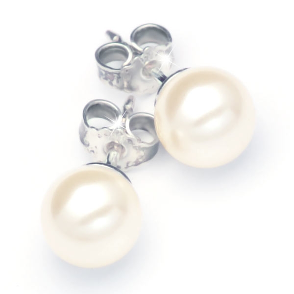 Sterling Silber Ohrstecker gefertigt mit Swarovski® Crystal Pearls 8mm Cream Pearl