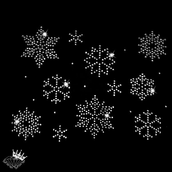 Strass-Bügelbild Schneegestöber