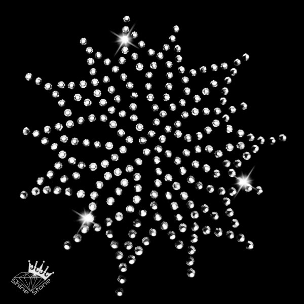 Strass-Bügelbild Weihnachtsstern 73mm