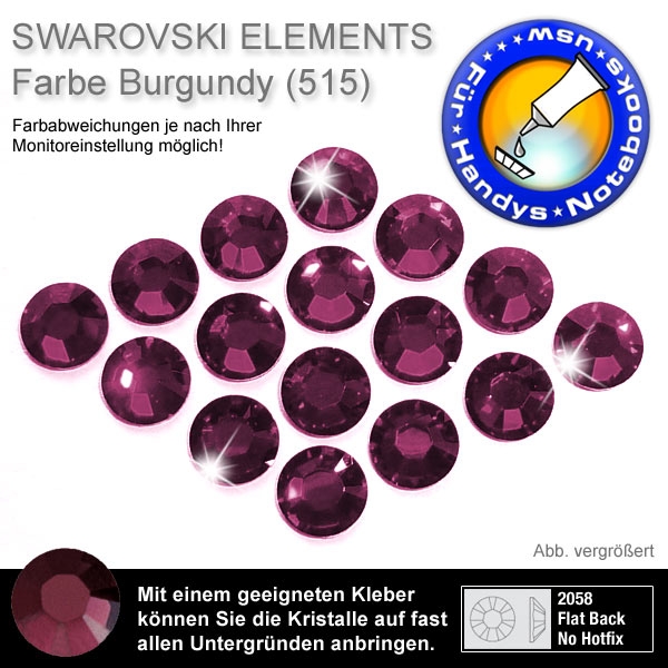 Swarovski 2058 XILION, SS5 Burgundy Strasssteine zum Aufkleben