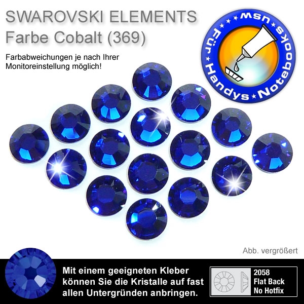 Swarovski 2058 XILION, SS5 Cobalt Strasssteine zum Aufkleben