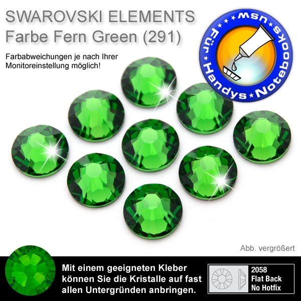 Swarovski 2058 XILION, SS7 Fern Green Strasssteine zum Aufkleben