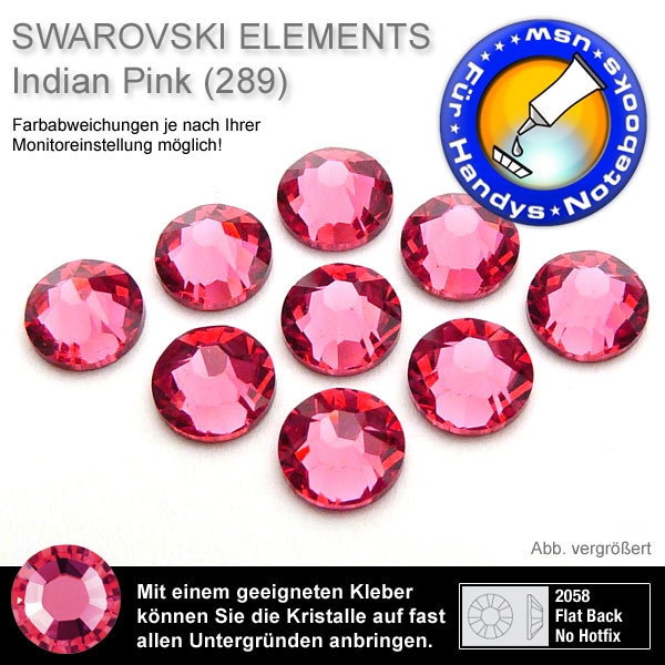 Swarovski 2058 XILION, SS7 Indian Pink Strasssteine zum Aufkleben