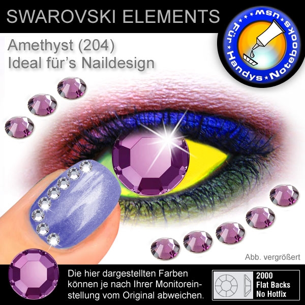 Swarovski Elements 2000 SS3 Amethyst Strass Steine zum Aufkleben