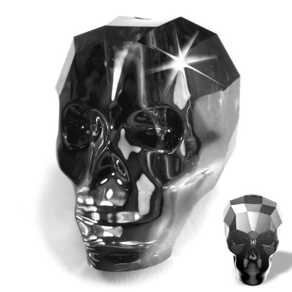 SWAROVSKI Perlen 5750 Totenkopf 19 mm Crystal Silver Night