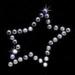 Strass Bügelmotiv "Glitzernder 5zack Stern unregelmäßige Form"