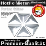 ShineStone Metall-Nieten Hotfix (Nailhead Dreieck), 8 mm Silber glänzend, in Premium-Qualität zum Aufbügeln