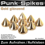 Killer Nieten, Kunststoff, 8 mm, Gold, zum Aufnähen / Aufkleben