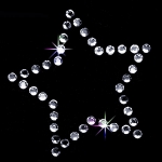 Strass Bügelmotiv "Glitzernder 5zack Stern"