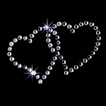 Strass Bügelmotiv "Kleine verflochtene Herzen"