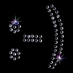 Strass Bügelmotiv "Emoticon - grinsen"
