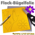 Flockfolie, Bügelfolie als Bogenware 20 x 25 cm, Gelborange