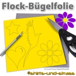 Flockfolie, Bügelfolie als Bogenware 20 x 25 cm, Zitronengelb