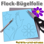 Flockfolie, Bügelfolie als Bogenware 20 x 25 cm, Hellblau