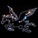 Strass Bügelmotiv "Pegasus - geflügeltes Pferd"