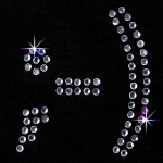 Strass Bügelmotiv "Emoticon - Augenzwinkern"